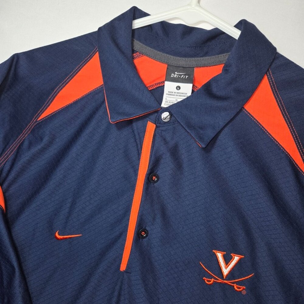 Nike University of Virginia Cavaliers Mens Polo Large Vintage Y2K Embroidered